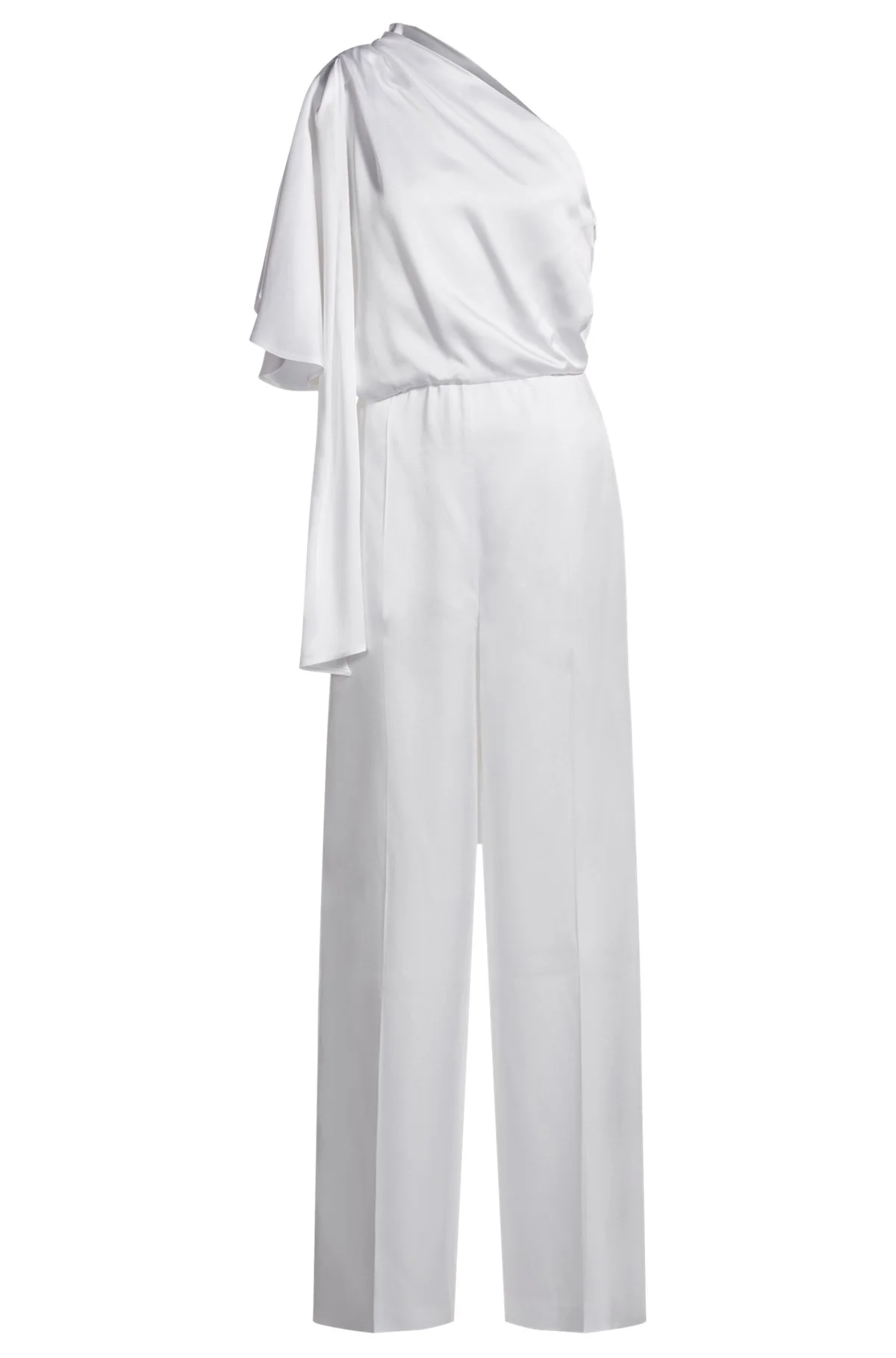 ONE-SHOULDER JUMPSUIT WITH TIE NECKLINE - 1