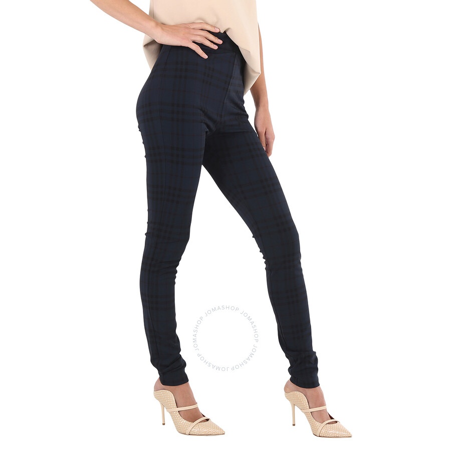 Burberry Midnight Navy Check Print Stretch Jersey Leggings - 4