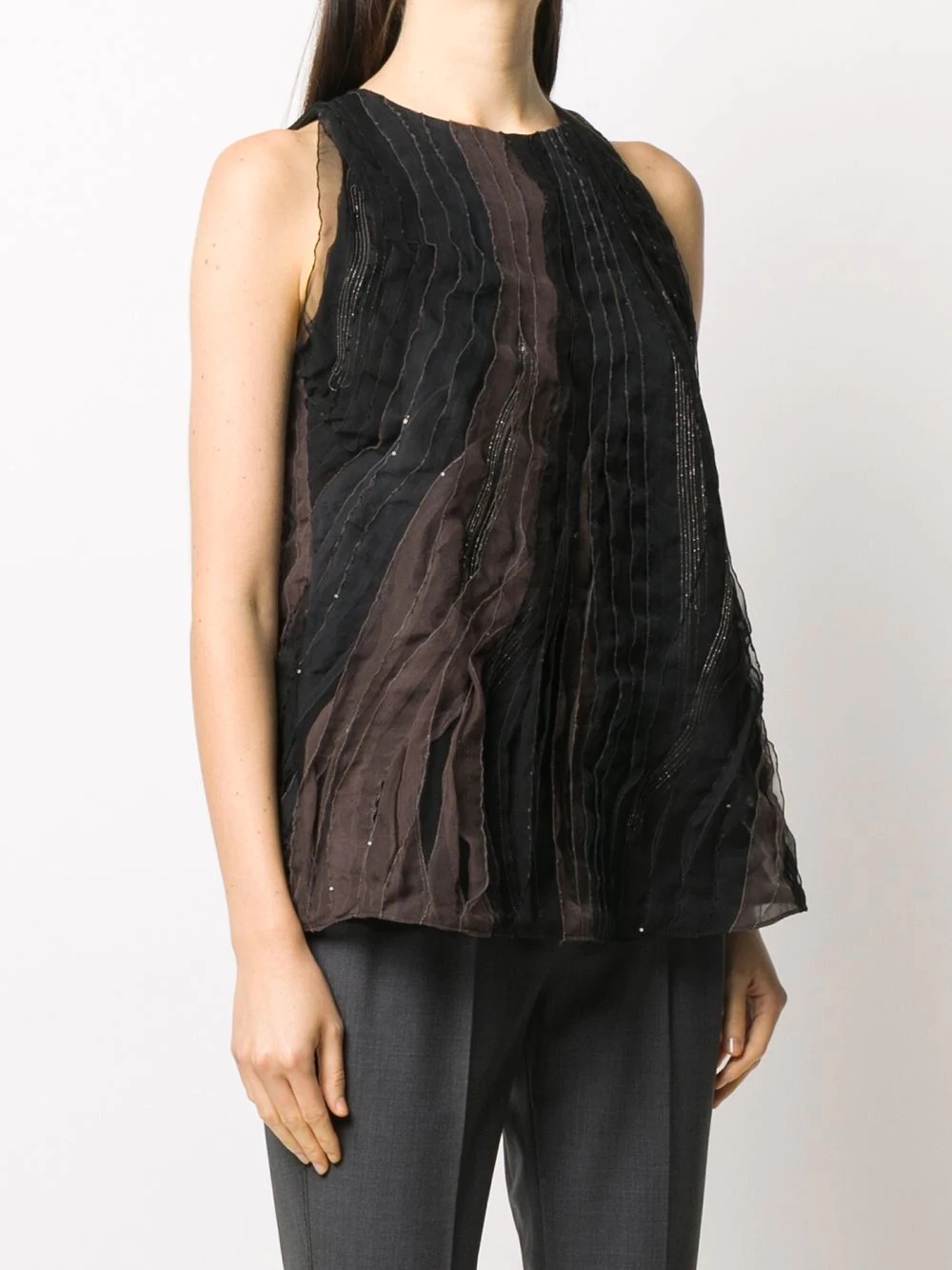 pleated silk top - 3