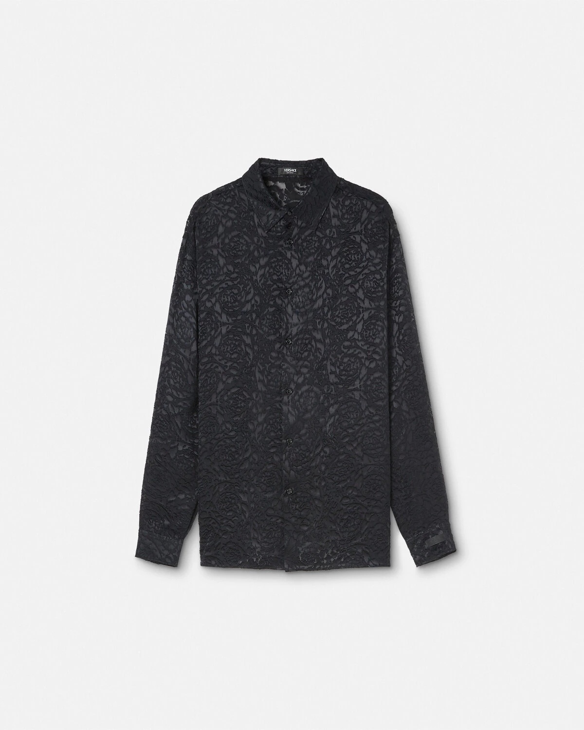 Barocco silk shirt in black - Versace