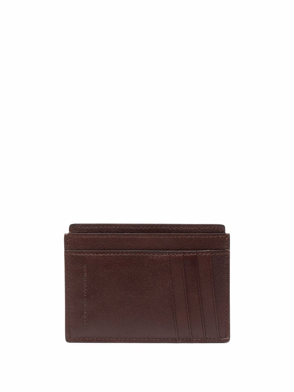 logo-debossed leather cardholder - 1