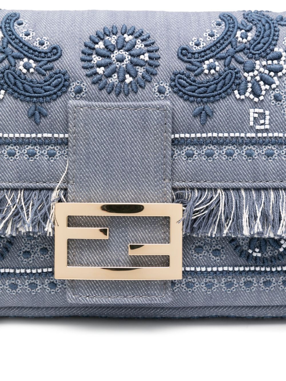 Baguette denim shoulder bag - 4