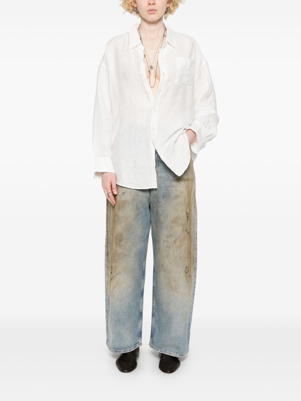 drop neck-shirt - 2