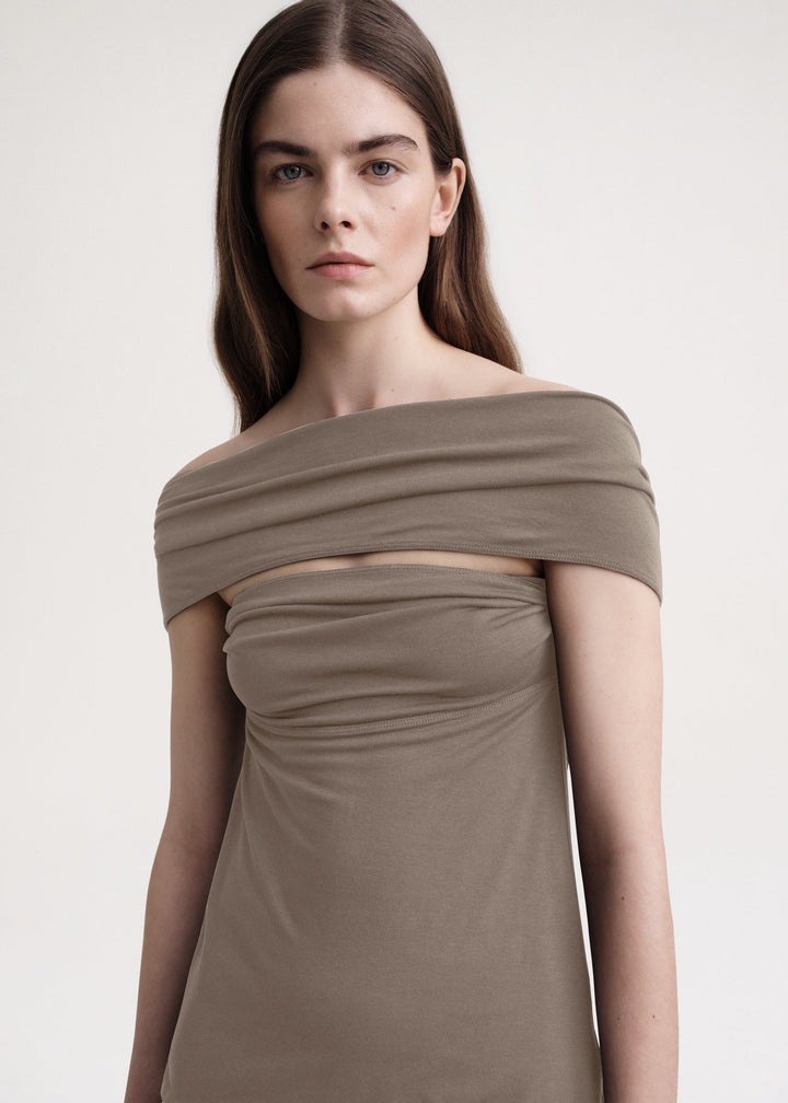 Slip-through top dark taupe - 5