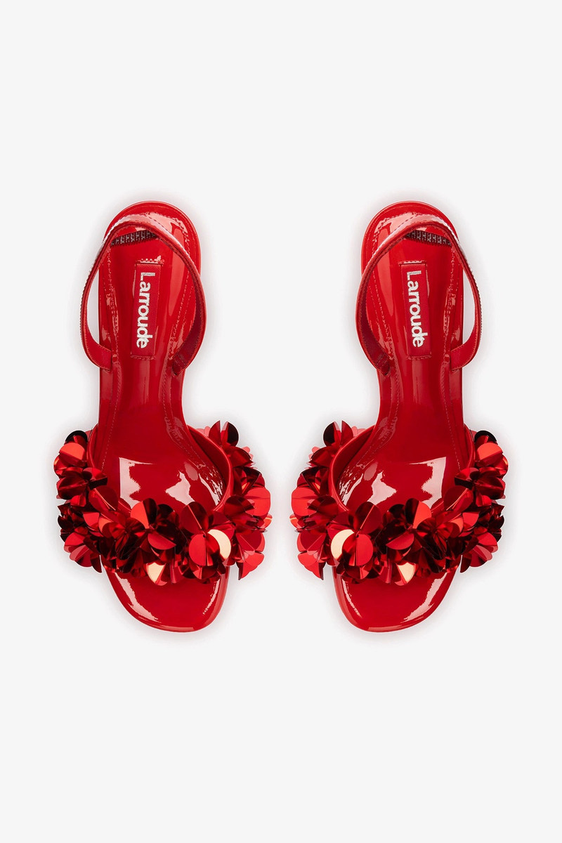 Morgan Sandal In Scarlet Patent Leather 6