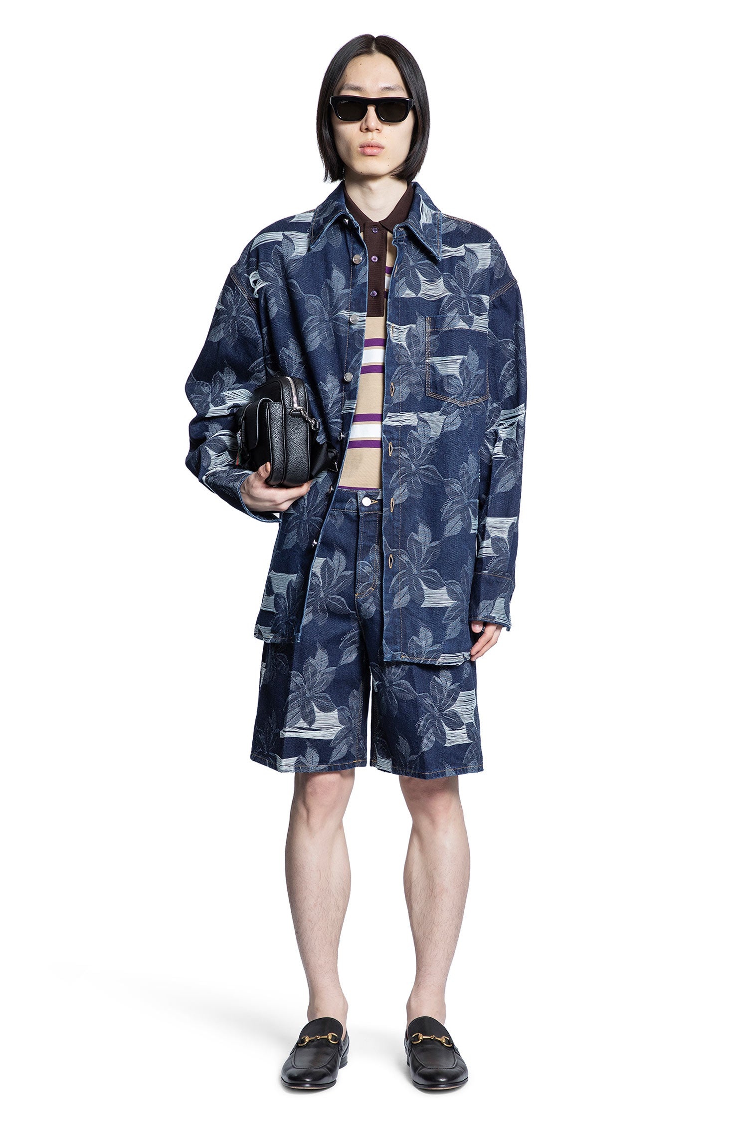 Floral-Jacquard-Denim-Shirt - 5