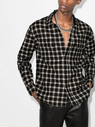 SAINT LAURENT long sleeve checked overshirt outlook