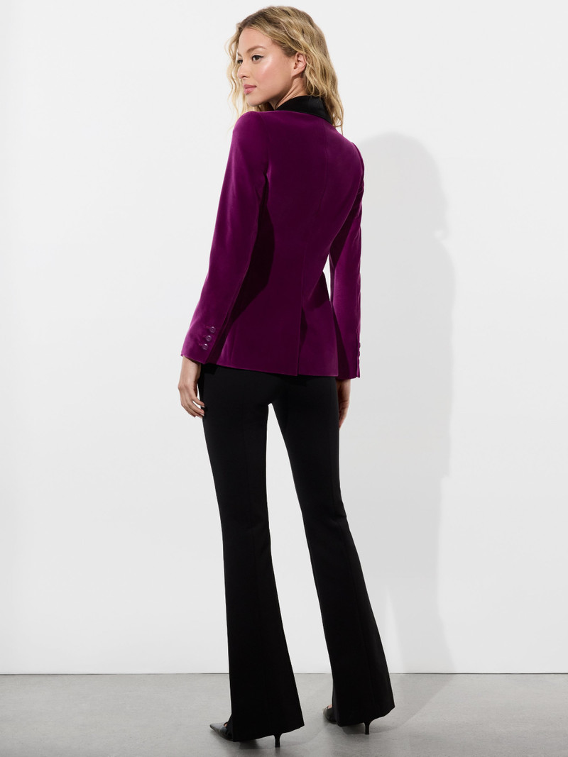 Alice + Olivia MACEY NOTCH COLLAR FITTED BLAZER WITH COMBO LAPEL outlook