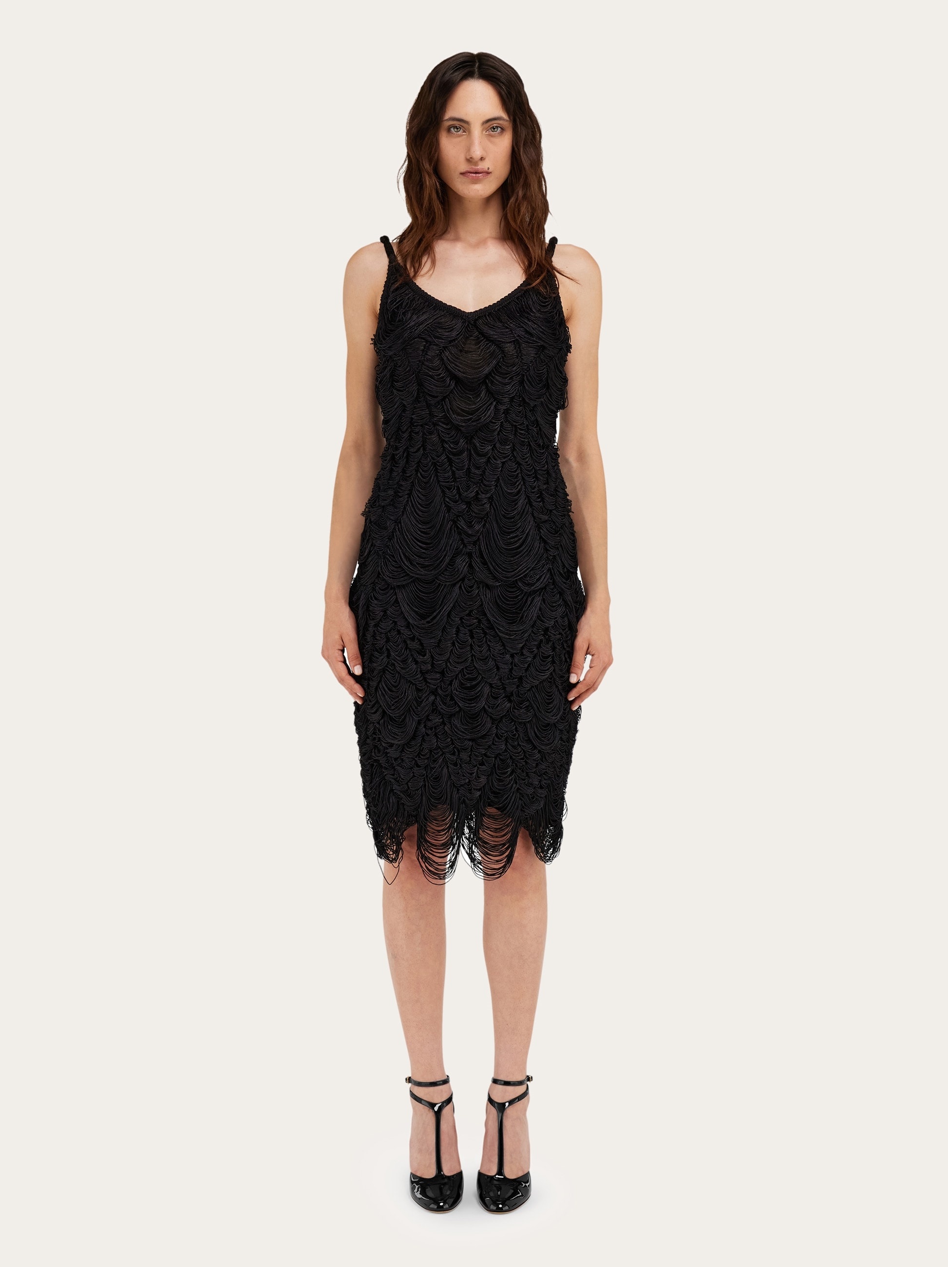 Midi silk cord jacquard dress - 2