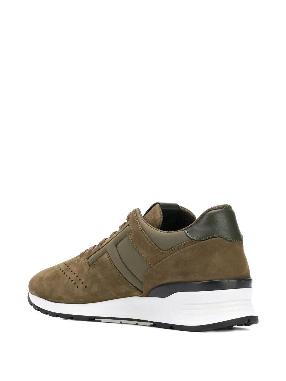 perforated lace-up sneakers - 4