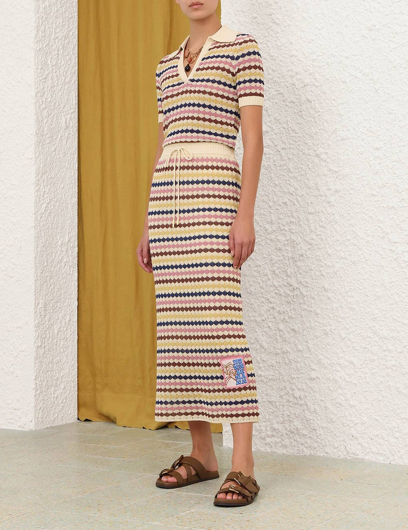 AWAKEN SCALLOP KNIT MIDI SKIRT 3