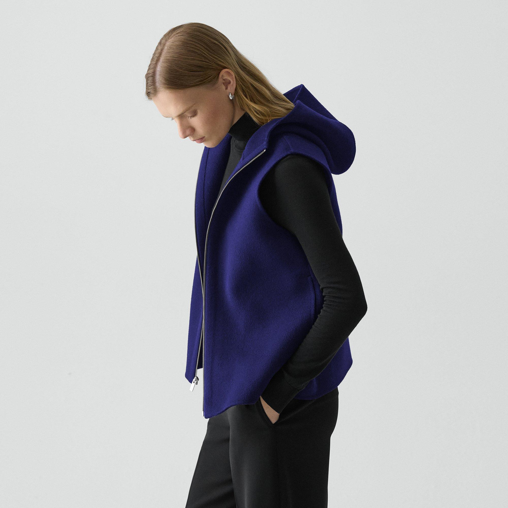 Hooded Vest in Double-Face Wool-Cashmere - 2