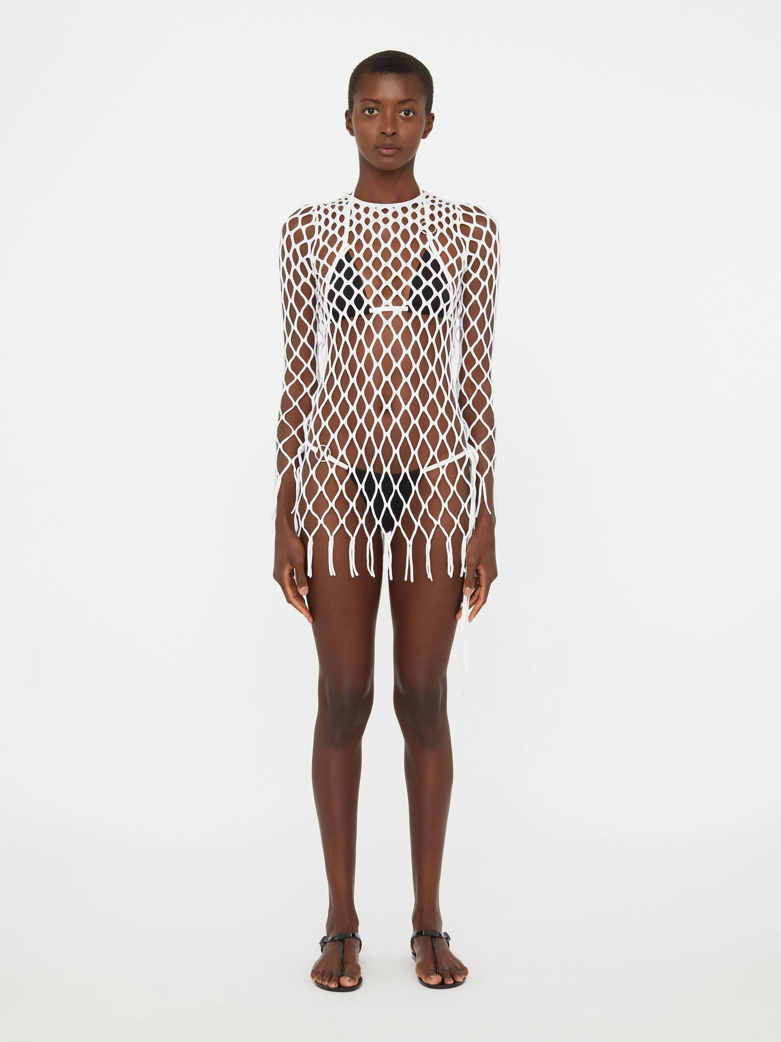 Knitted Mesh Mini Dress - 1