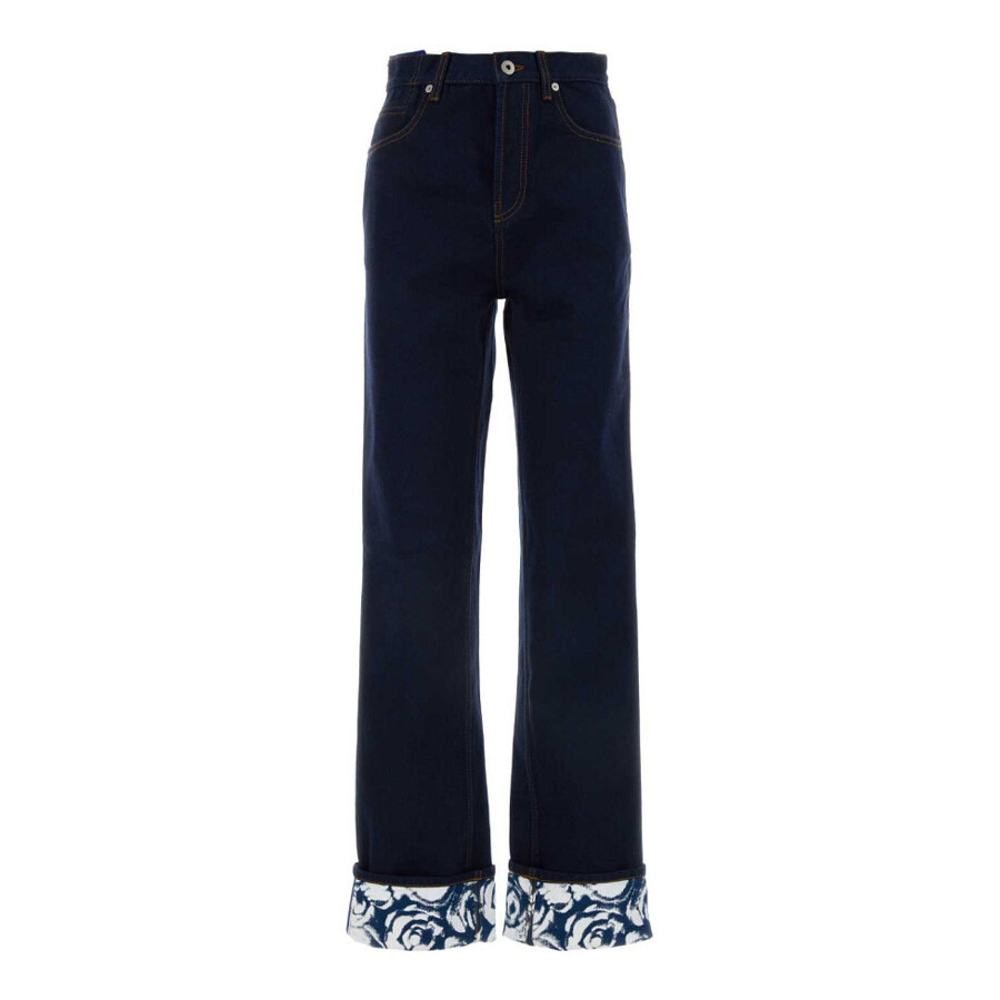 Burberry Contrast Cuff Boyfriend Denim Trousers - 5