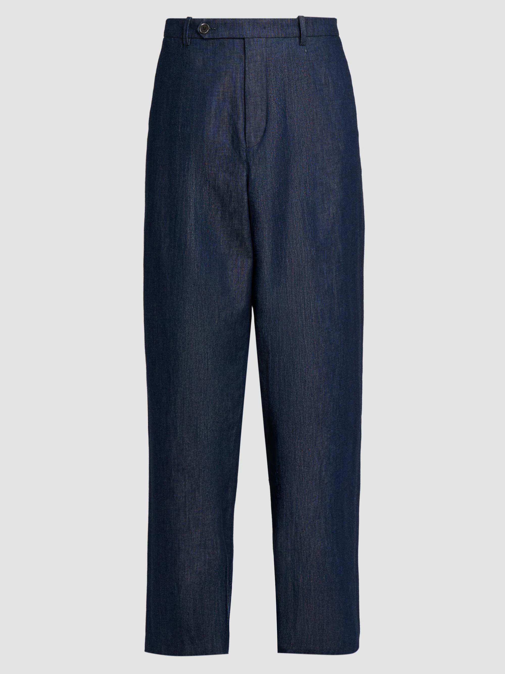 Men's Pleated Chambray Trousers - Magnet - 1