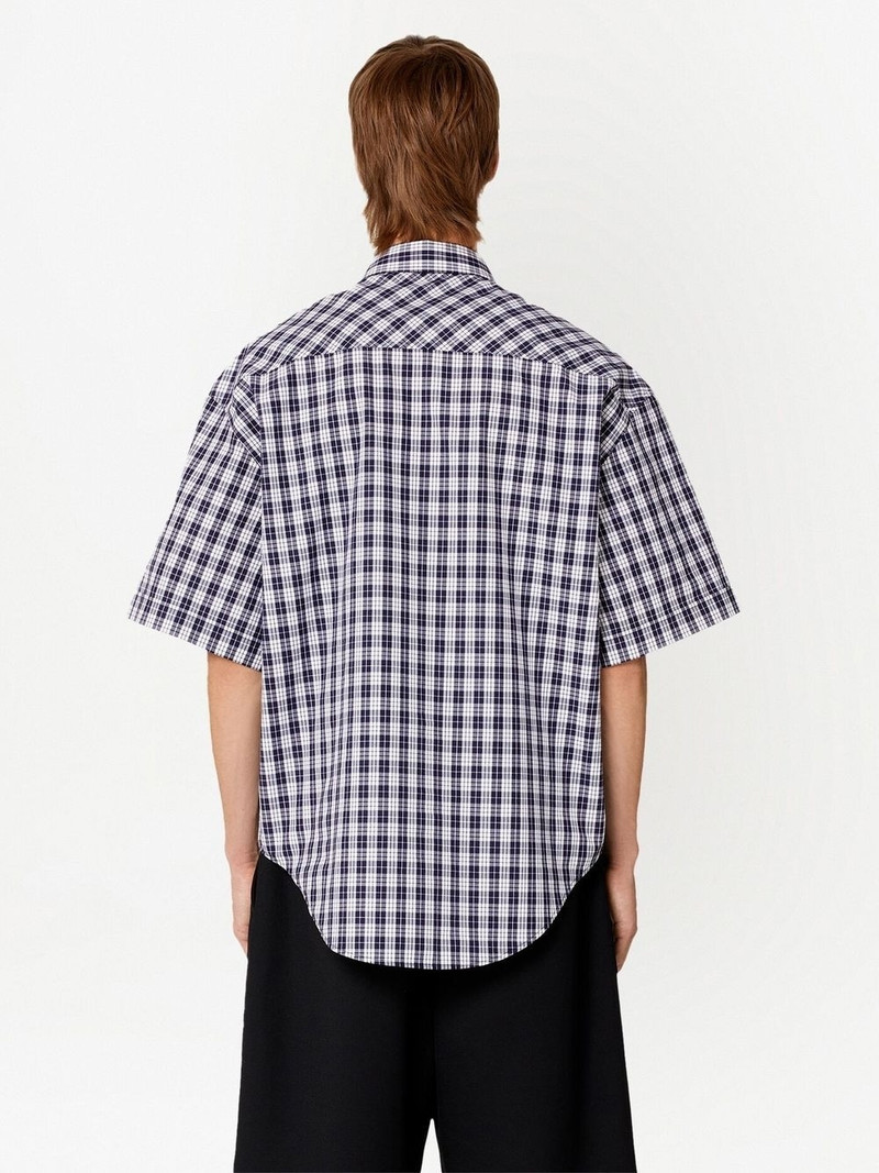 gingham-pattern short-sleeved shirt 5