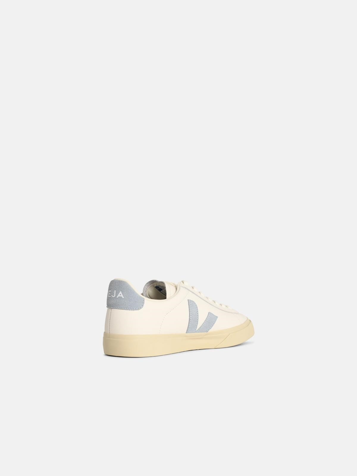 'CAMPO' WHITE AND LIGHT BLUE LEATHER SNEAKERS - 3