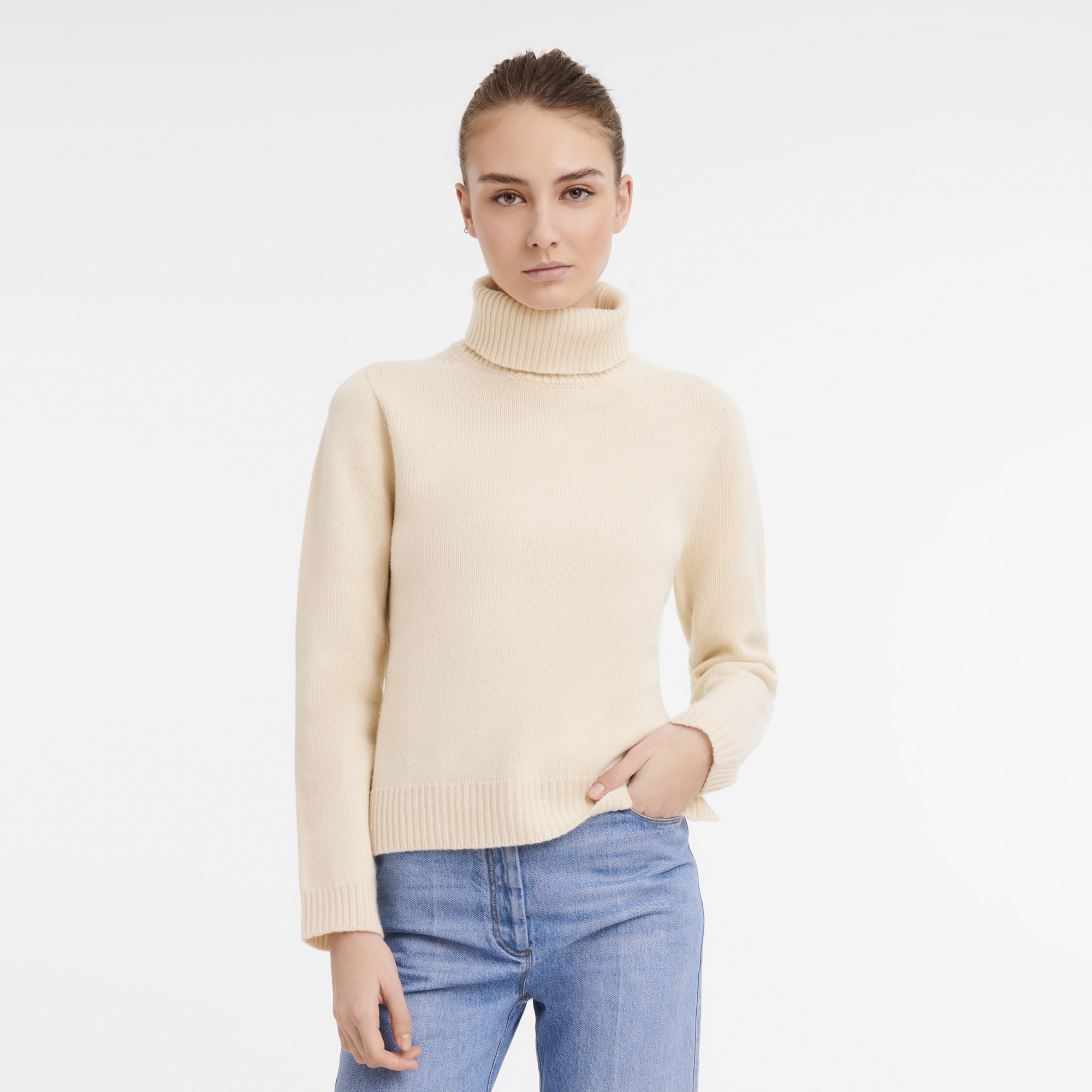 Turtleneck sweater Ecru - Knit - 2