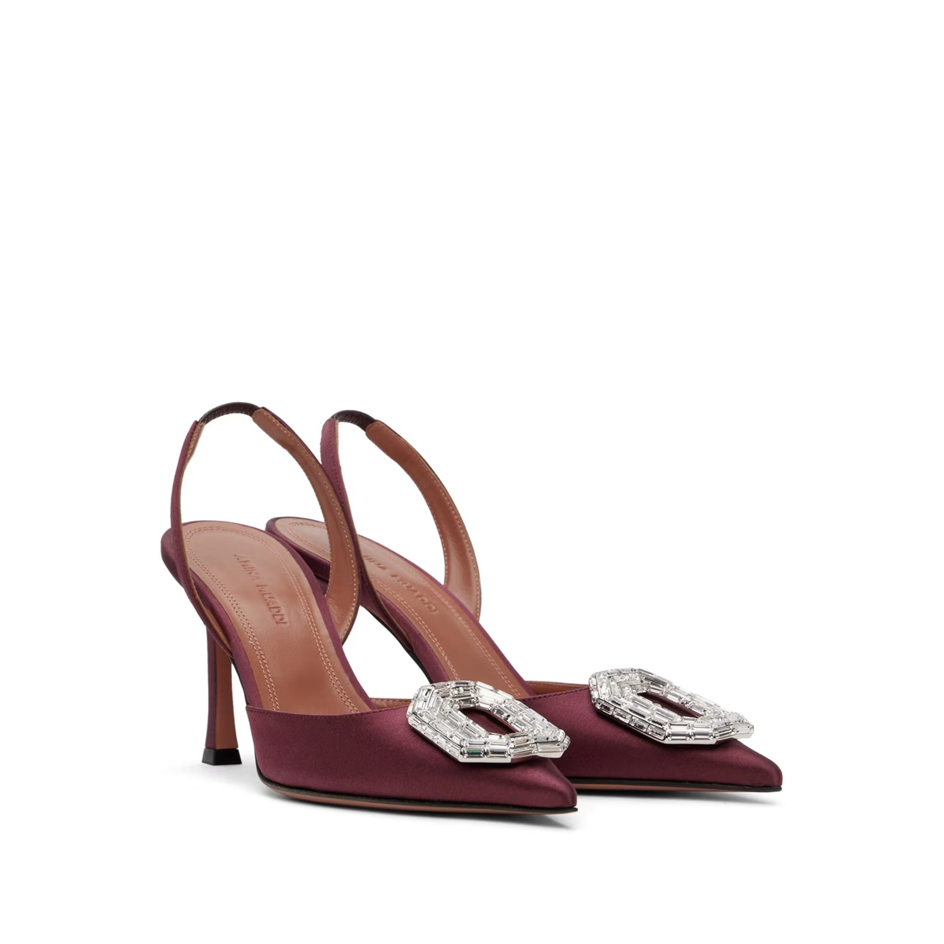 Amina Muaddi Camelia Sling 90 Satin Pumps Women - 2