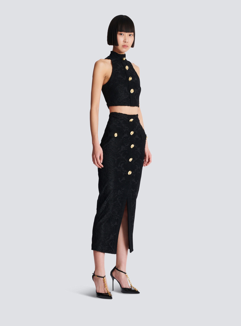 Baroque pattern midi skirt 3