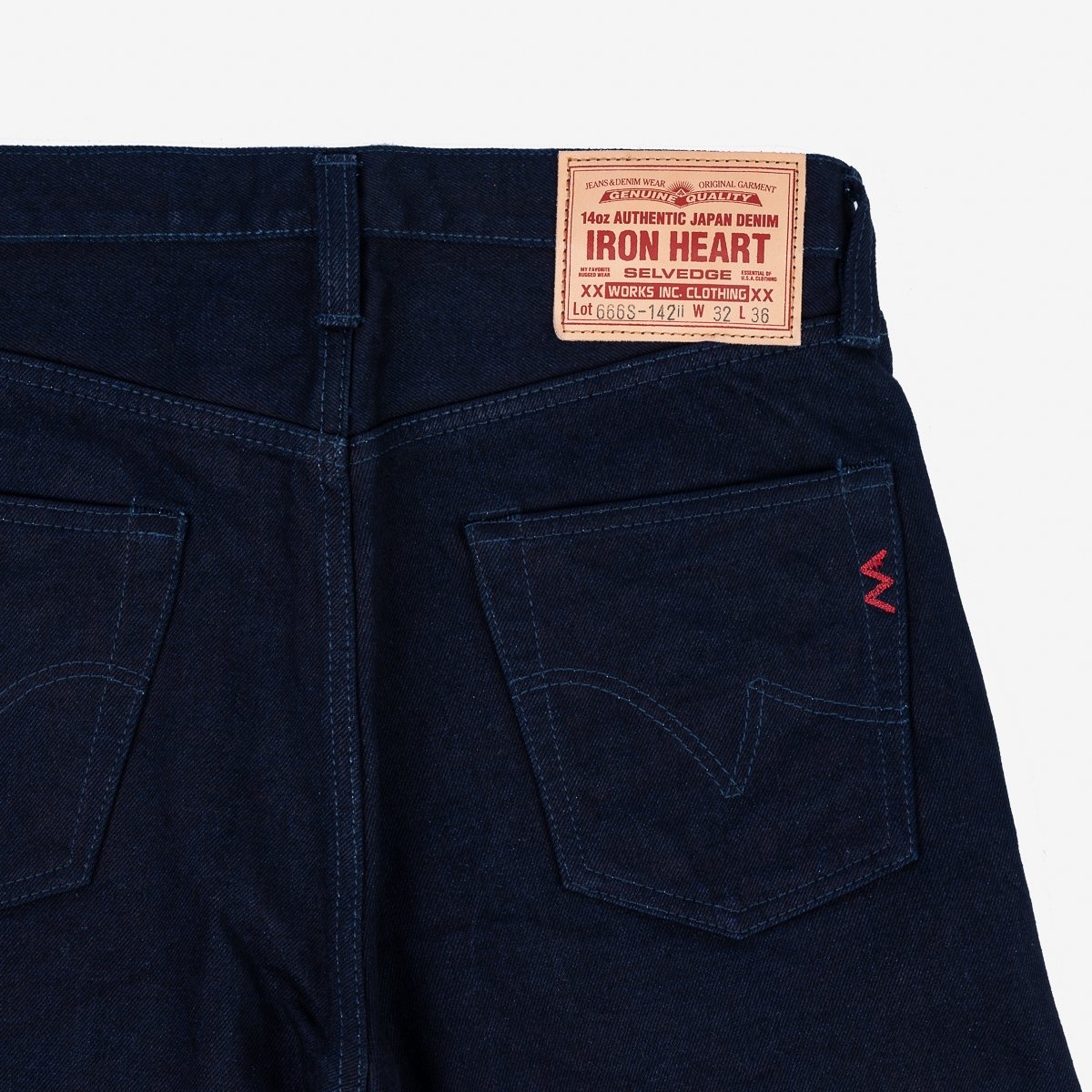 IH-666S-14ii 14oz Selvedge Denim Slim Straight Cut Jeans - Indigo/Indigo - 6