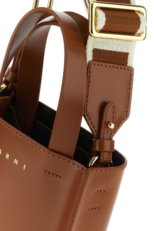 Brown leather nano Museo handbag - 4