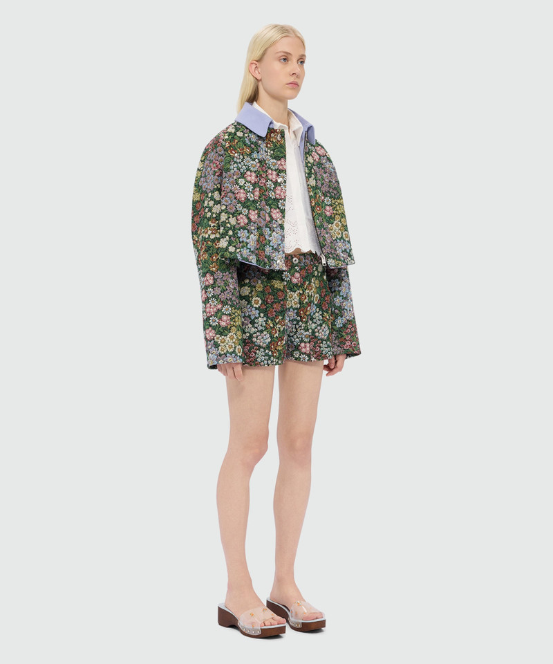 Multicolor floral jacquard shorts 4