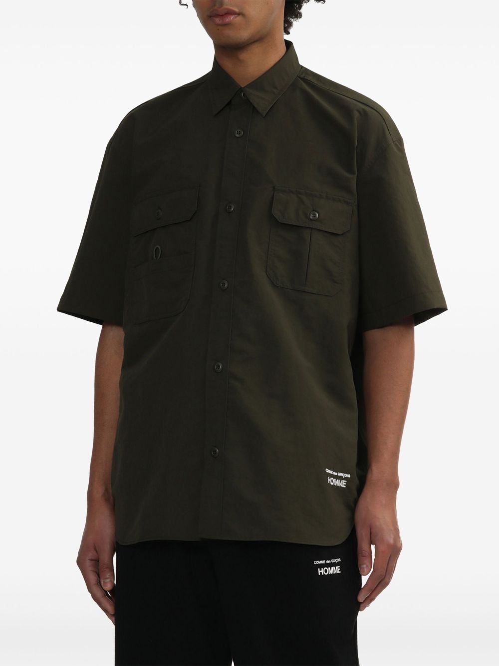 utility-pocket short-sleeve shirt - 3