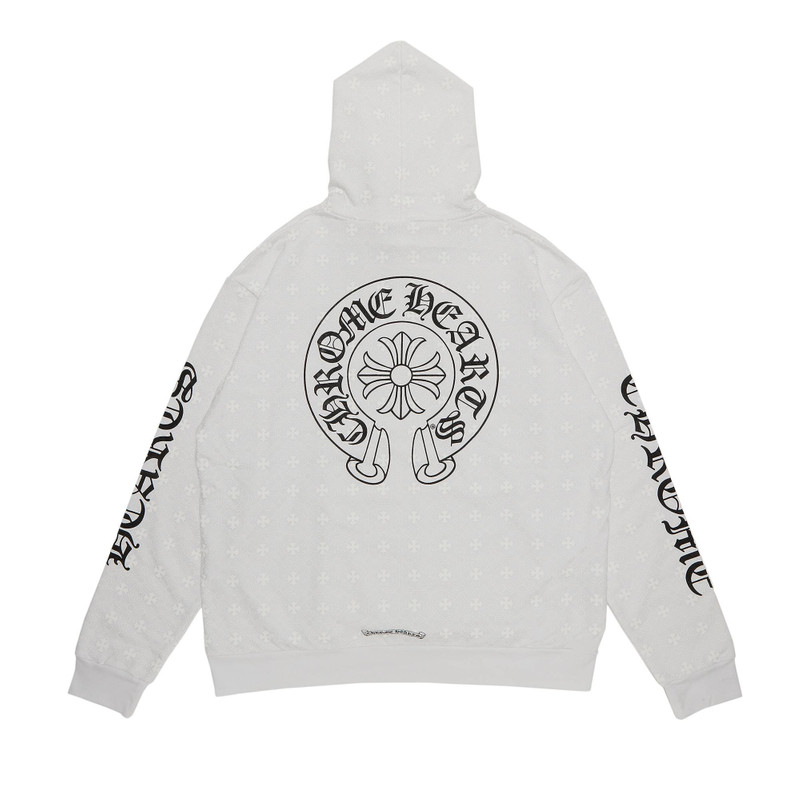 Chrome Hearts Chrome Hearts Plus Cross Horseshoe Hoodie 'White' outlook