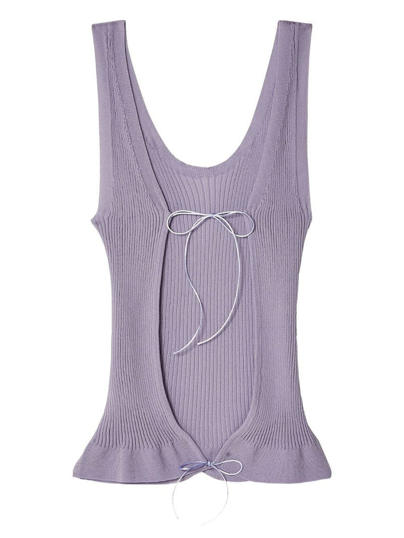 CECILIE BAHNSEN tie-fastening knitted top outlook