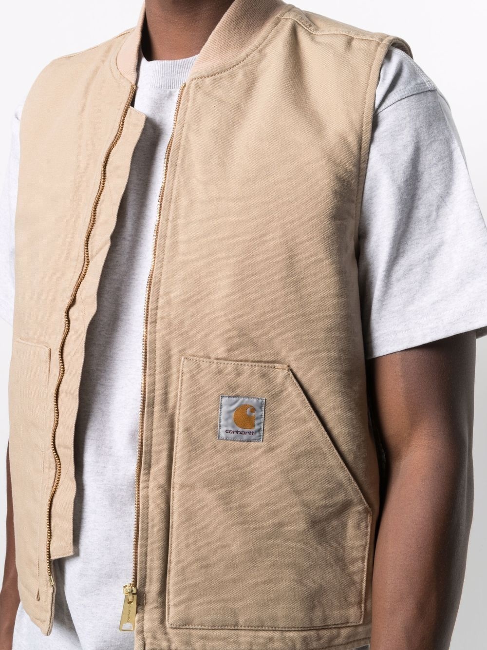 ribbed-collar gilet - 5