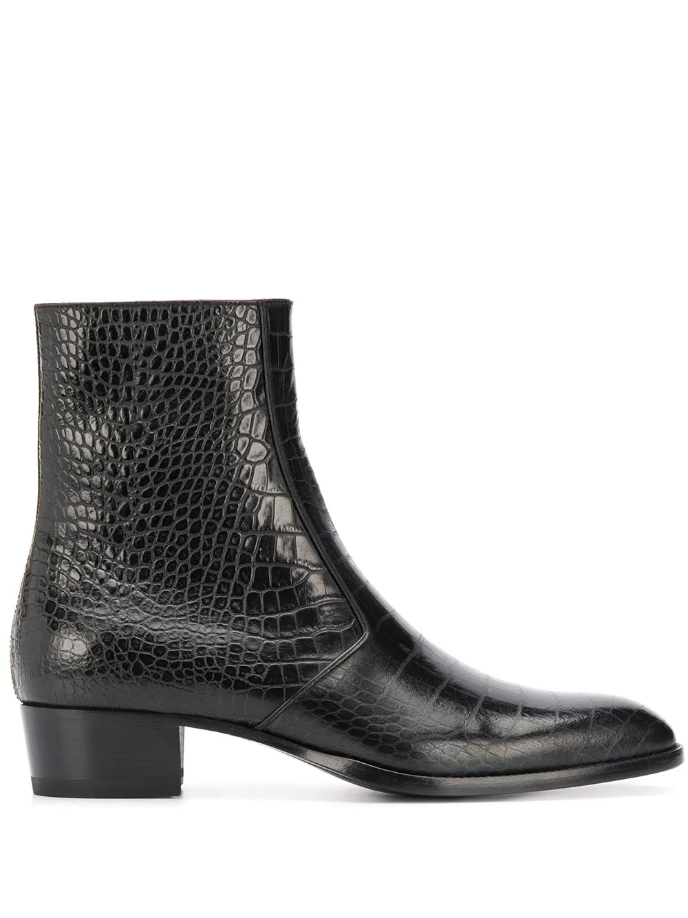 Wyatt crocodile-embossed boots - 1