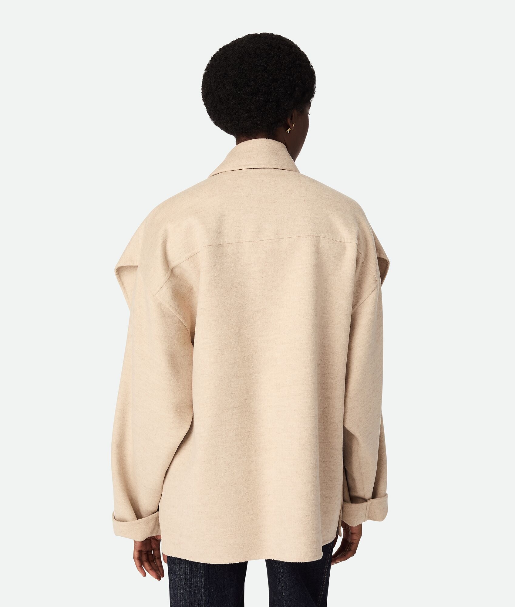Double Wool And Cashmere Short Coat - 3