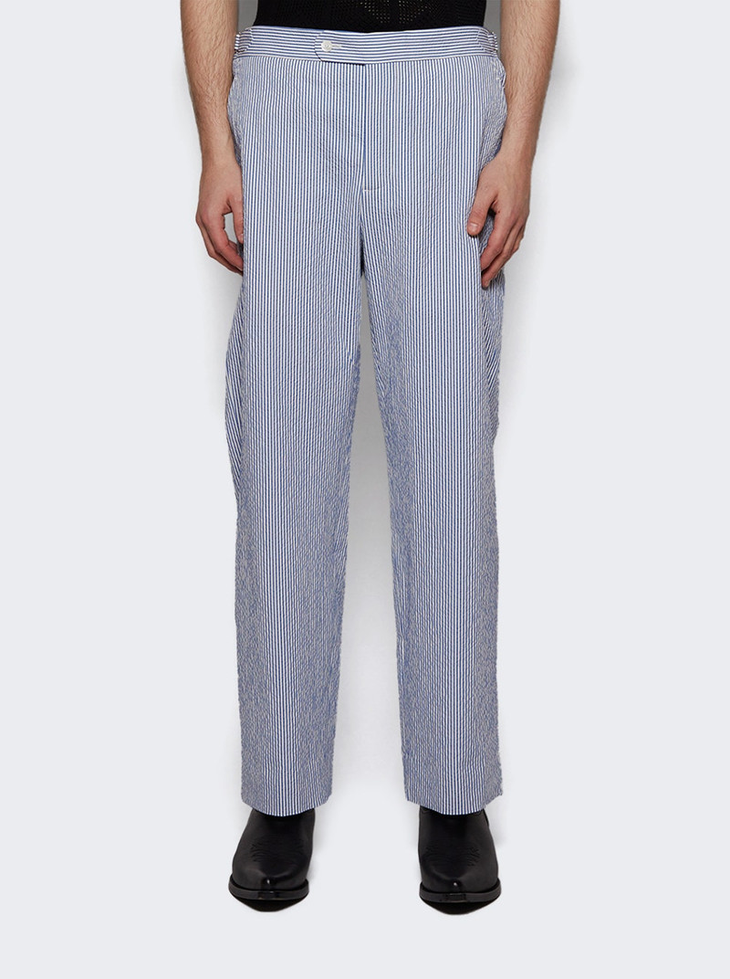 BODE Club Stripe Side Buckle Trousers Blue And White outlook