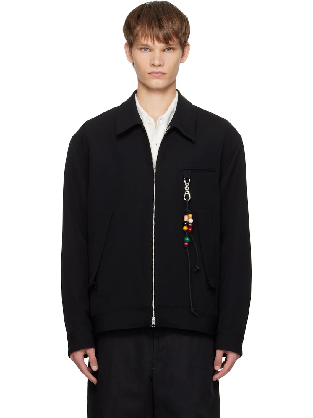 Black Gabardine Coach Jacket - 1