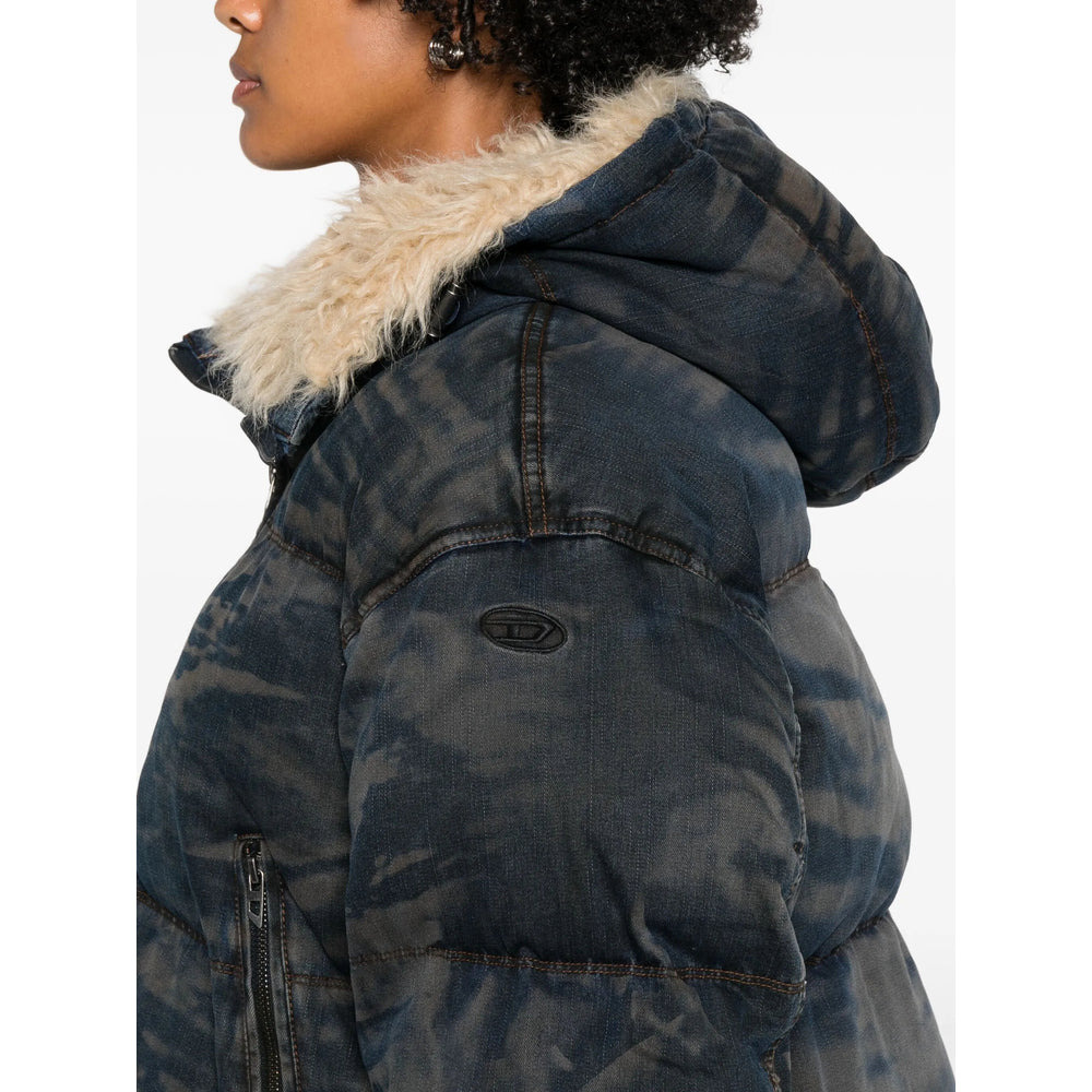 Diesel Blue Jackets - Puffer Jackets Women - 5