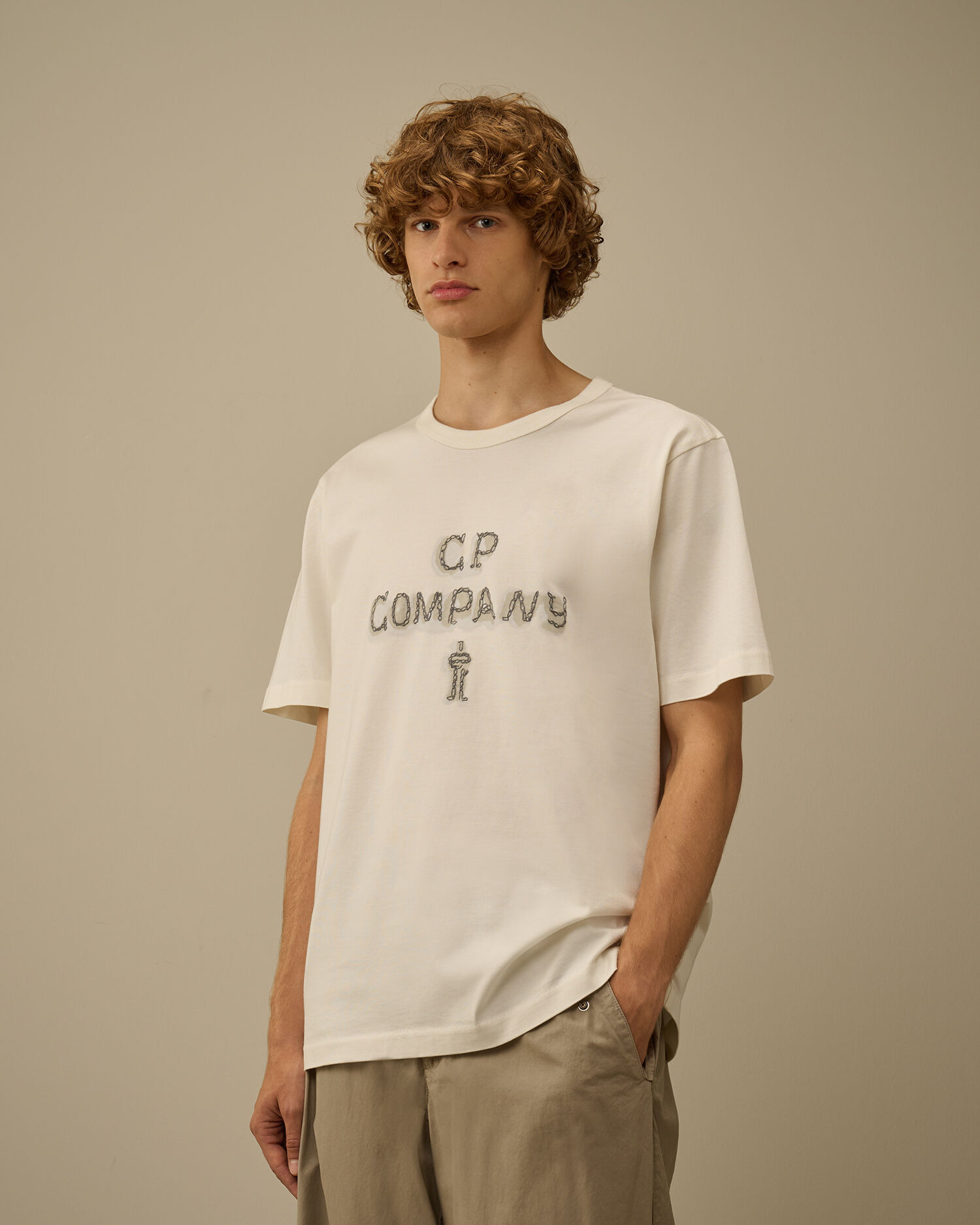 Mercerized 30/2 Jersey Twisted Short Sleeve Logo T-Shirt - 3