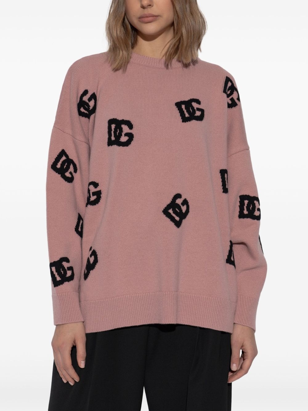 logo-intarsia sweater - 3