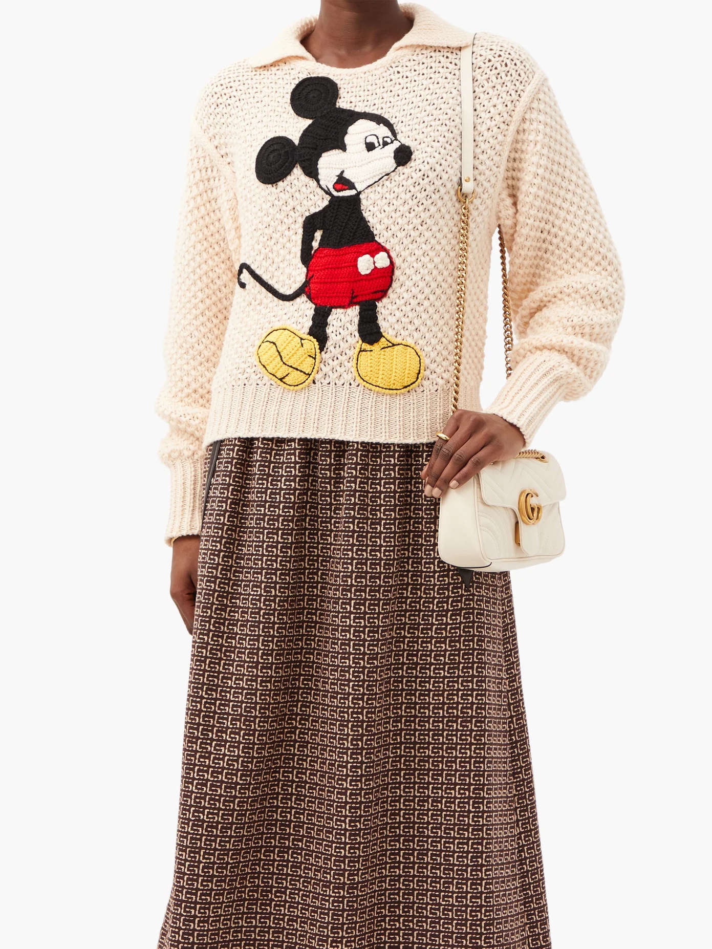 Mickey Mouse crochet-appliqué wool sweater - 2