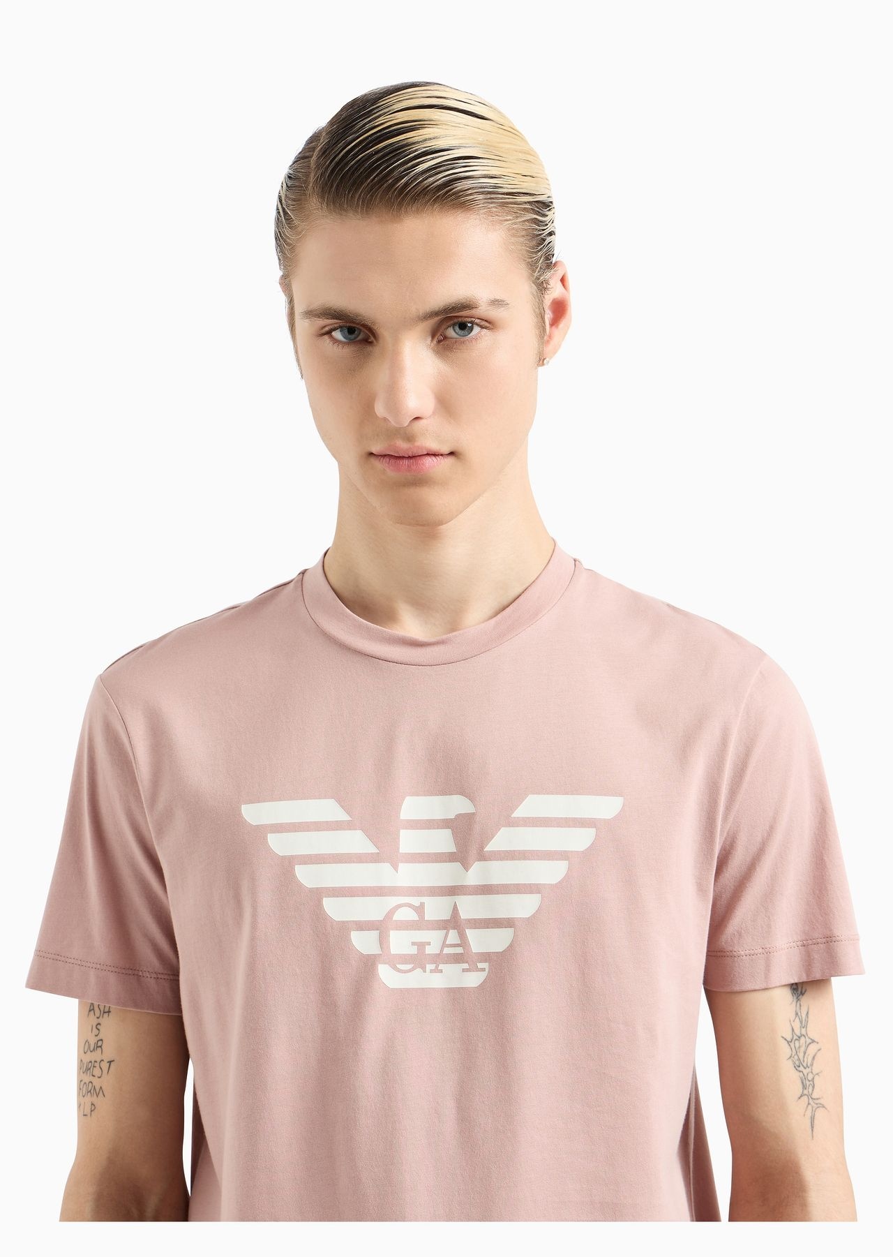 Pima-jersey T-shirt with logo print - 5