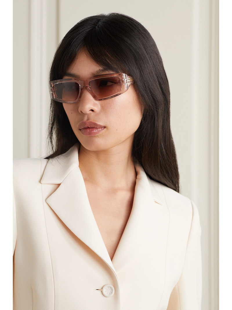 Dior Diorsignature S9u Rectangular-frame Acetate And Gold-tone Sunglasses outlook