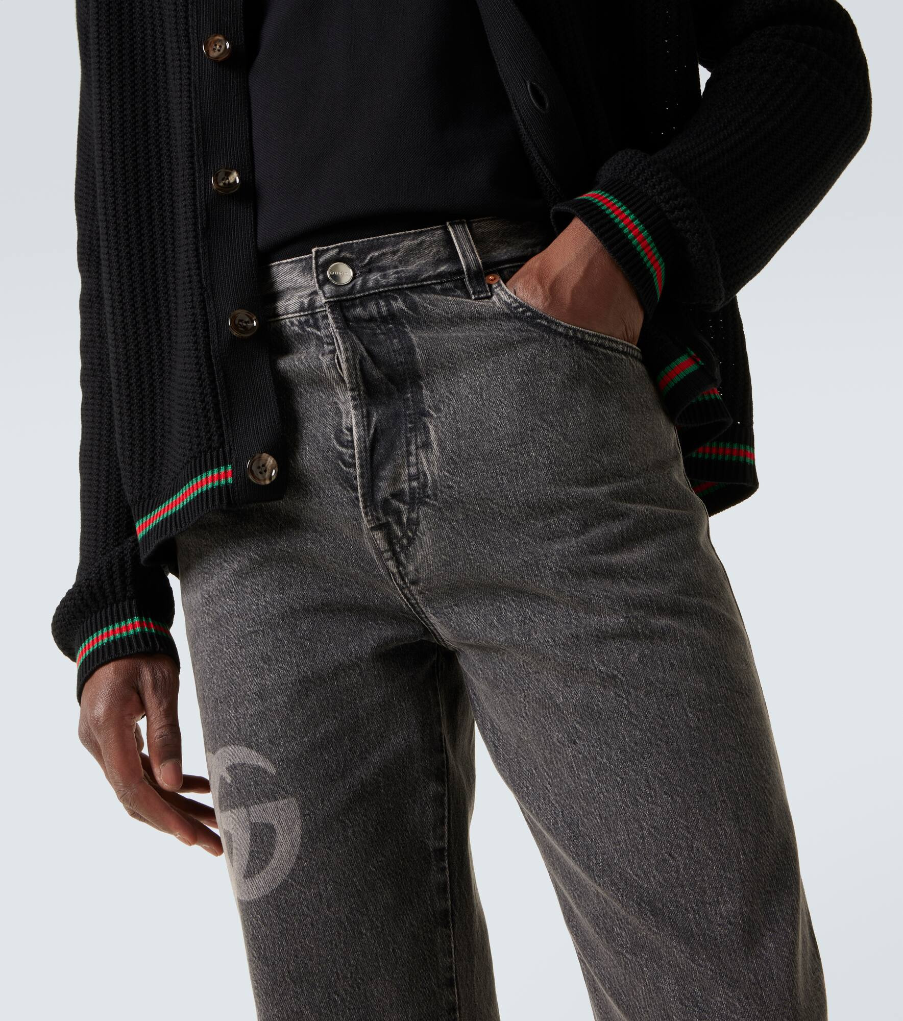 Double G cropped slim jeans - 5