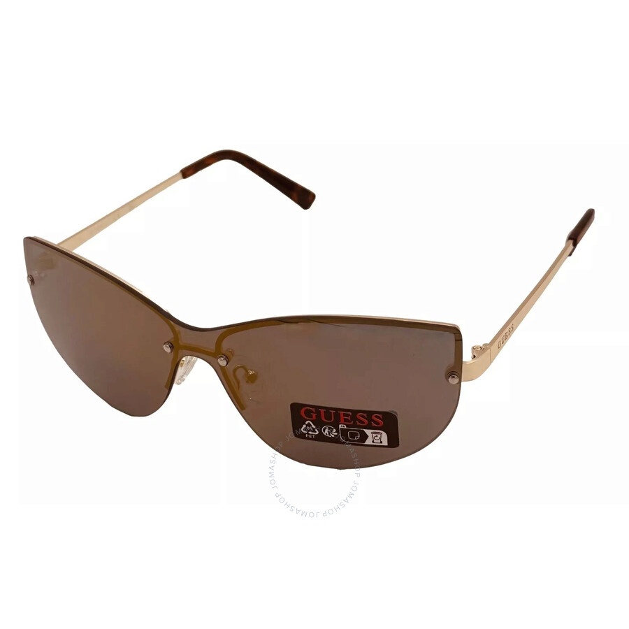 Guess Factory - Guess Factory Blue Brown Shield Ladies Sunglasses GO00007 32X 139 - 1