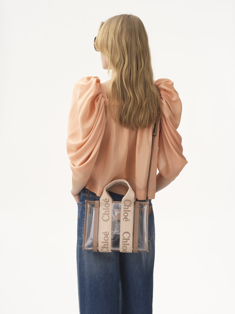 Chloé SMALL WOODY TOTE BAG IN JELLY & LEATHER outlook