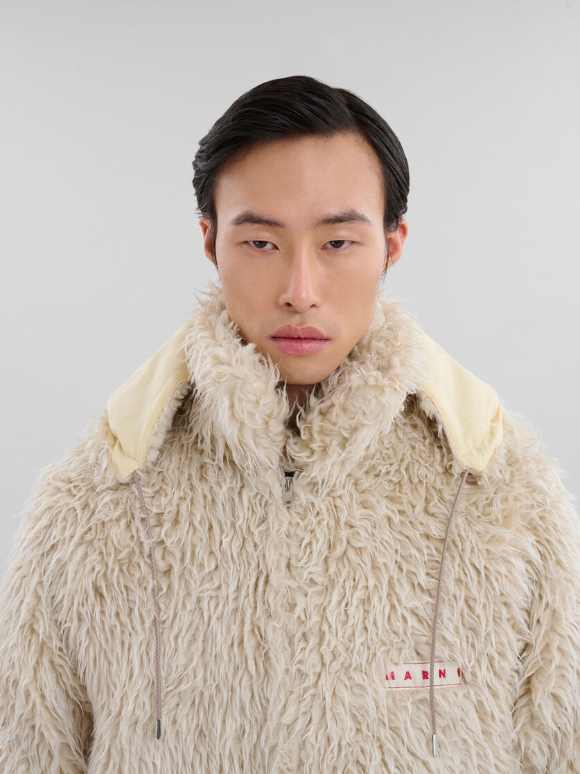 OAT SHAGGY JACKET WITH DETACHABLE HOOD - 4