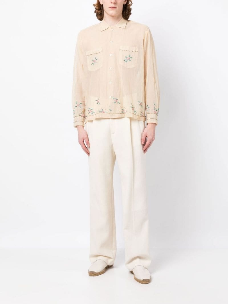 transparent-design cotton shirt - 2