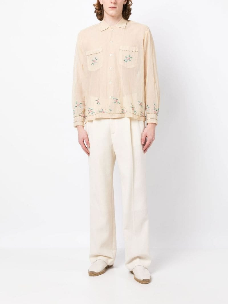 BODE transparent-design cotton shirt outlook