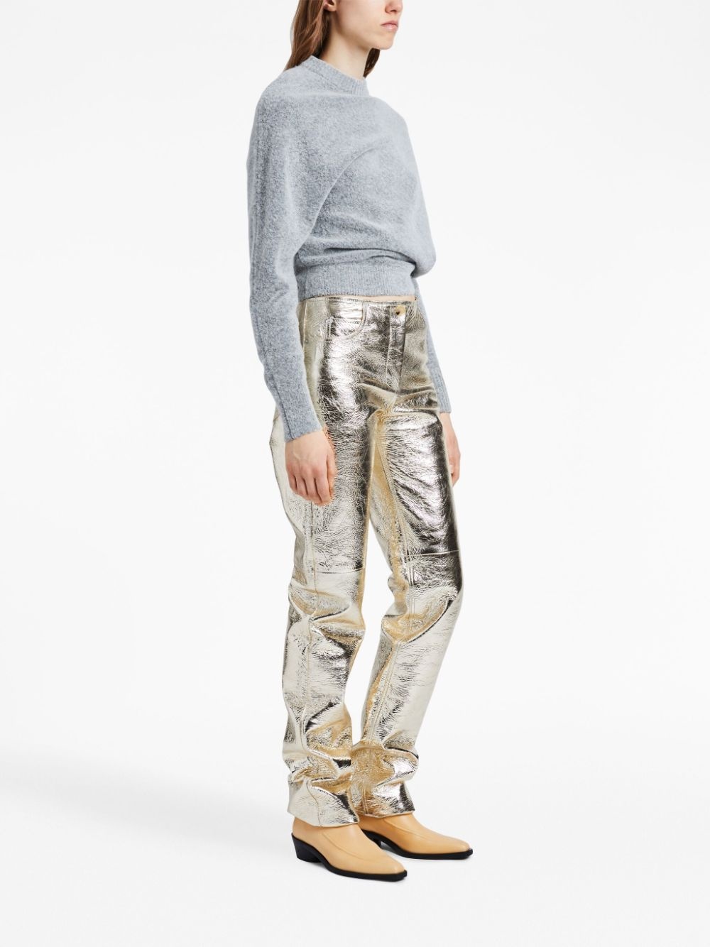 Metallic leather trousers - 3