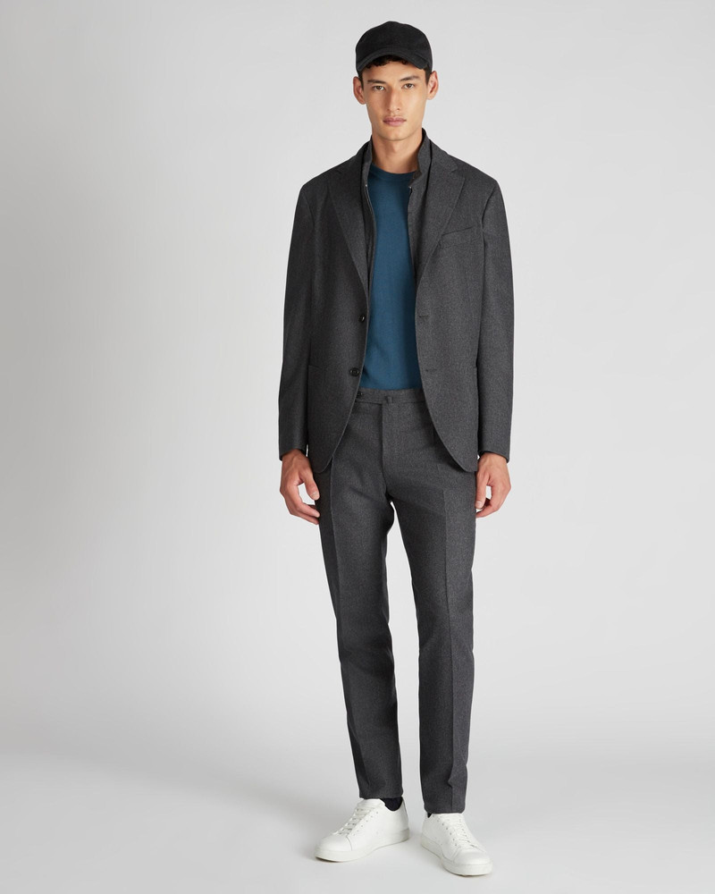 Regular fit wool and cashmere flannel jacket 5