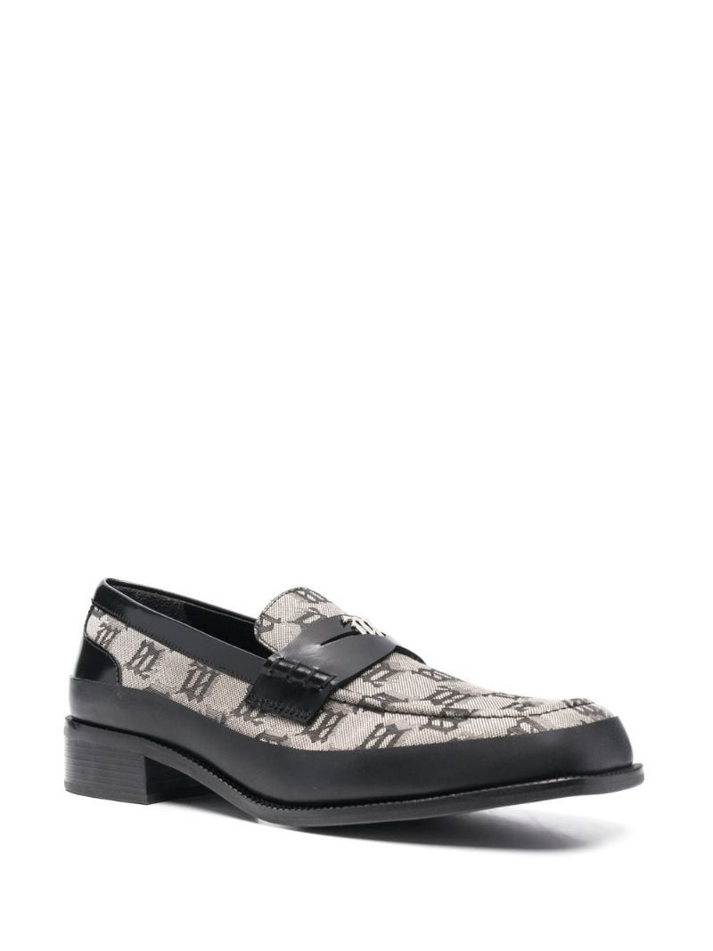 MISBHV monogram-print penny loafers outlook